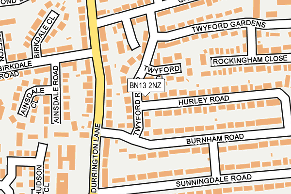 BN13 2NZ map - OS OpenMap – Local (Ordnance Survey)
