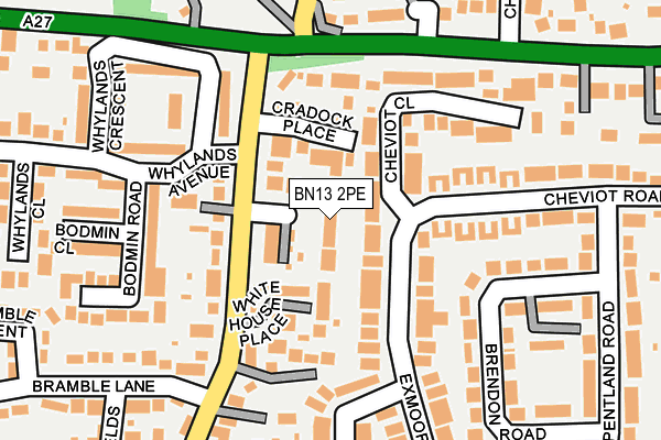 BN13 2PE map - OS OpenMap – Local (Ordnance Survey)