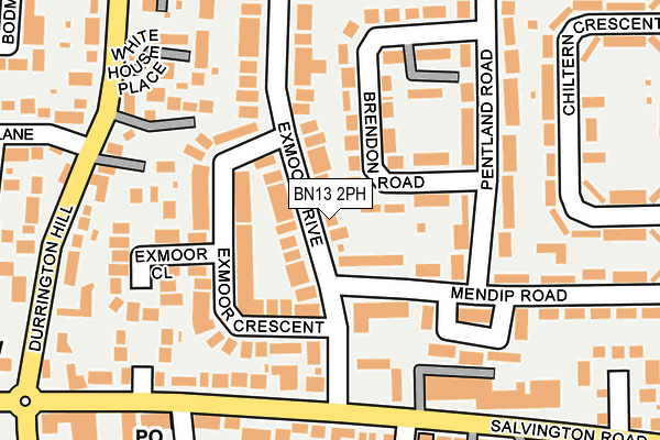 BN13 2PH map - OS OpenMap – Local (Ordnance Survey)