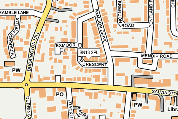 BN13 2PL map - OS OpenMap – Local (Ordnance Survey)