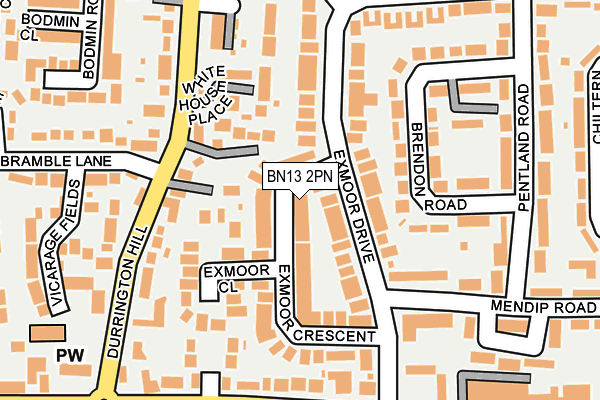 BN13 2PN map - OS OpenMap – Local (Ordnance Survey)