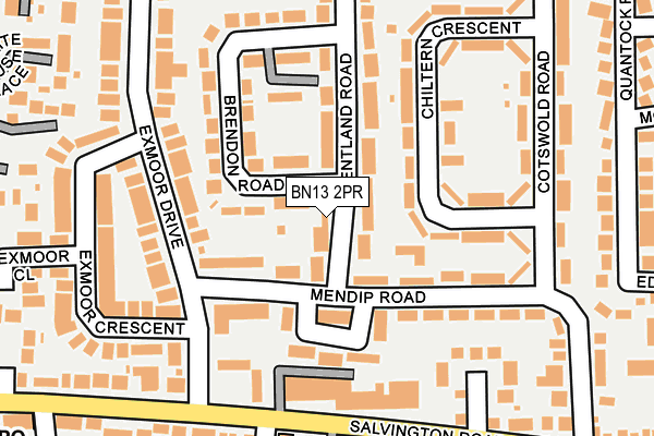 BN13 2PR map - OS OpenMap – Local (Ordnance Survey)