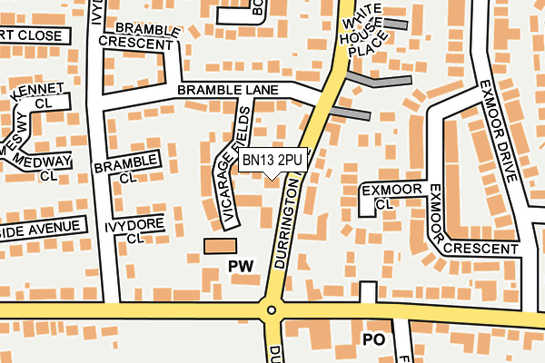 BN13 2PU map - OS OpenMap – Local (Ordnance Survey)