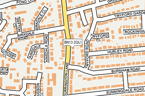 BN13 2QU map - OS OpenMap – Local (Ordnance Survey)