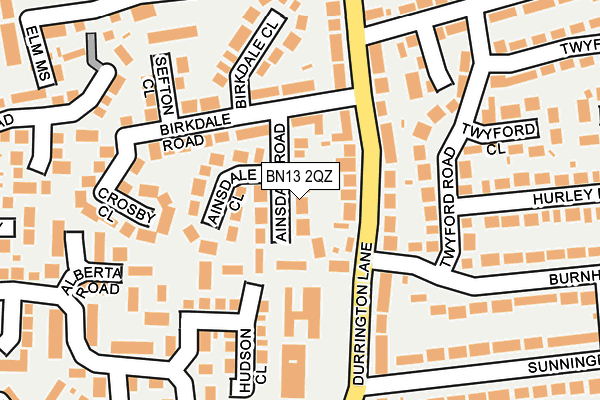 BN13 2QZ map - OS OpenMap – Local (Ordnance Survey)