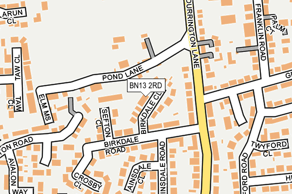 BN13 2RD map - OS OpenMap – Local (Ordnance Survey)