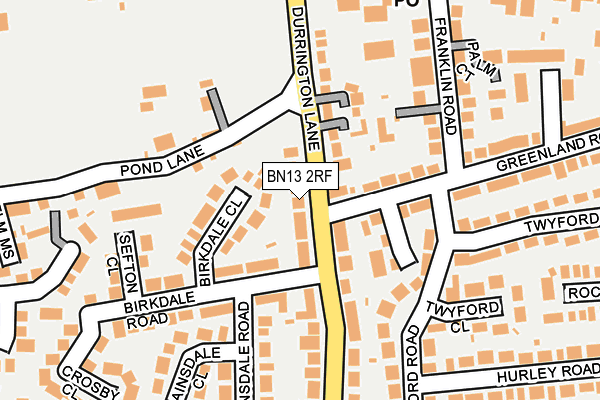 BN13 2RF map - OS OpenMap – Local (Ordnance Survey)