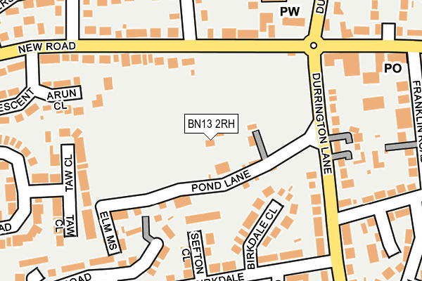 BN13 2RH map - OS OpenMap – Local (Ordnance Survey)