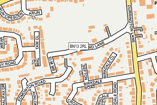 BN13 2RL map - OS OpenMap – Local (Ordnance Survey)