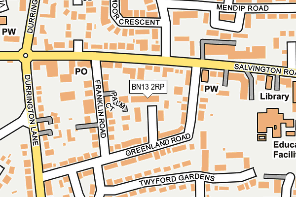 BN13 2RP map - OS OpenMap – Local (Ordnance Survey)
