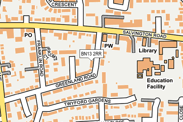 BN13 2RR map - OS OpenMap – Local (Ordnance Survey)