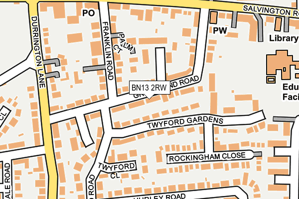 BN13 2RW map - OS OpenMap – Local (Ordnance Survey)