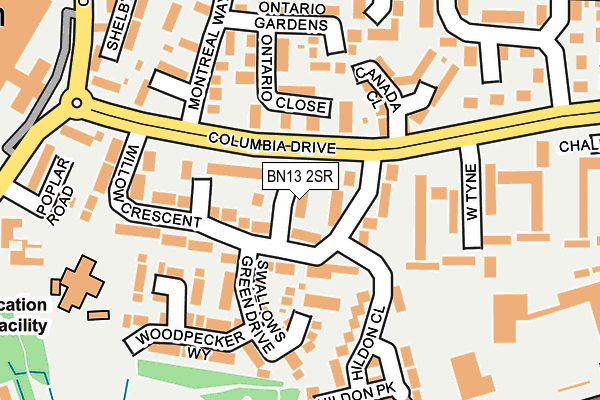 BN13 2SR map - OS OpenMap – Local (Ordnance Survey)