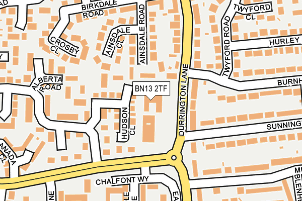 BN13 2TF map - OS OpenMap – Local (Ordnance Survey)