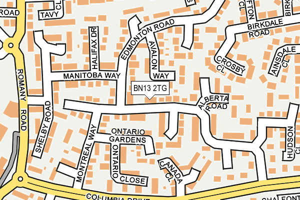 BN13 2TG map - OS OpenMap – Local (Ordnance Survey)