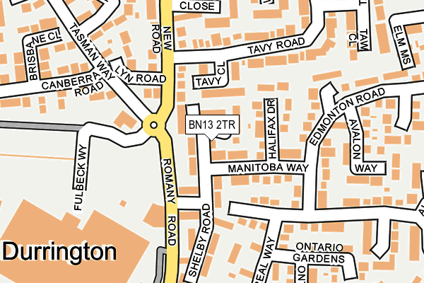 BN13 2TR map - OS OpenMap – Local (Ordnance Survey)