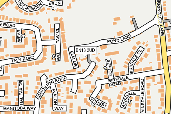 BN13 2UD map - OS OpenMap – Local (Ordnance Survey)