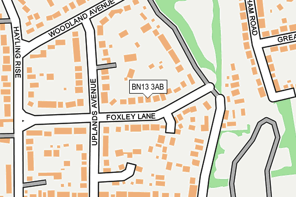 BN13 3AB map - OS OpenMap – Local (Ordnance Survey)