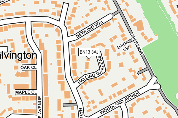 BN13 3AJ map - OS OpenMap – Local (Ordnance Survey)