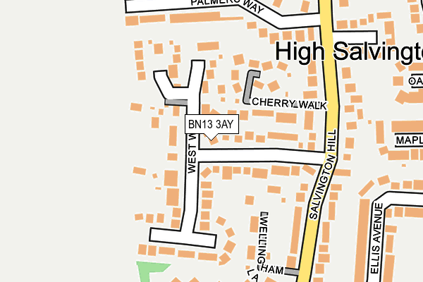 BN13 3AY map - OS OpenMap – Local (Ordnance Survey)