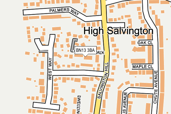 BN13 3BA map - OS OpenMap – Local (Ordnance Survey)