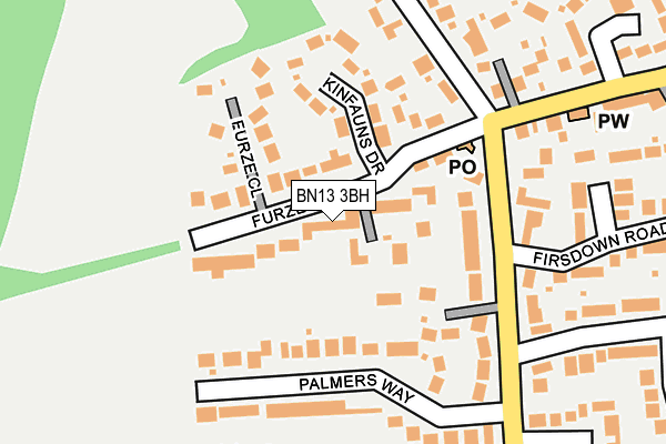 BN13 3BH map - OS OpenMap – Local (Ordnance Survey)