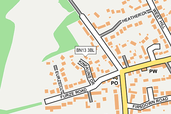 BN13 3BL map - OS OpenMap – Local (Ordnance Survey)