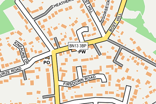 BN13 3BP map - OS OpenMap – Local (Ordnance Survey)