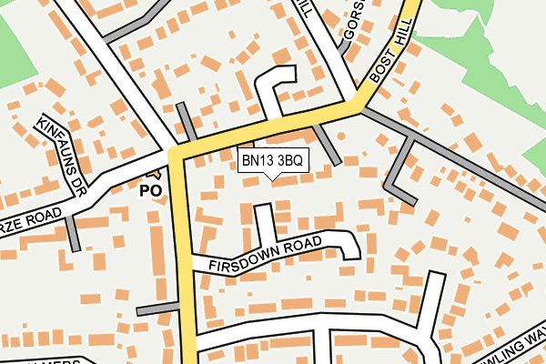 BN13 3BQ map - OS OpenMap – Local (Ordnance Survey)