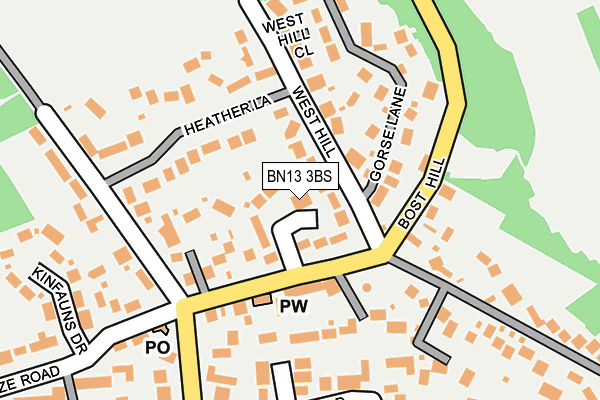 BN13 3BS map - OS OpenMap – Local (Ordnance Survey)