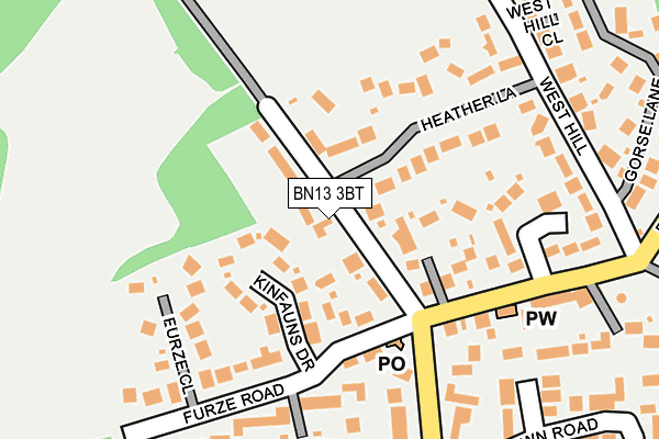 BN13 3BT map - OS OpenMap – Local (Ordnance Survey)