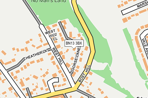 BN13 3BX map - OS OpenMap – Local (Ordnance Survey)