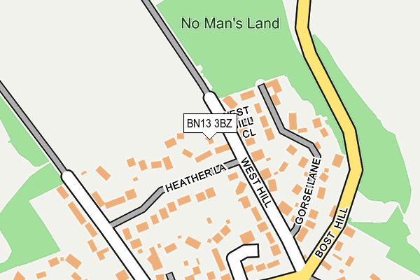 BN13 3BZ map - OS OpenMap – Local (Ordnance Survey)