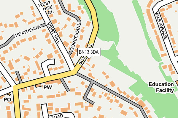 BN13 3DA map - OS OpenMap – Local (Ordnance Survey)