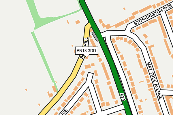 BN13 3DD map - OS OpenMap – Local (Ordnance Survey)