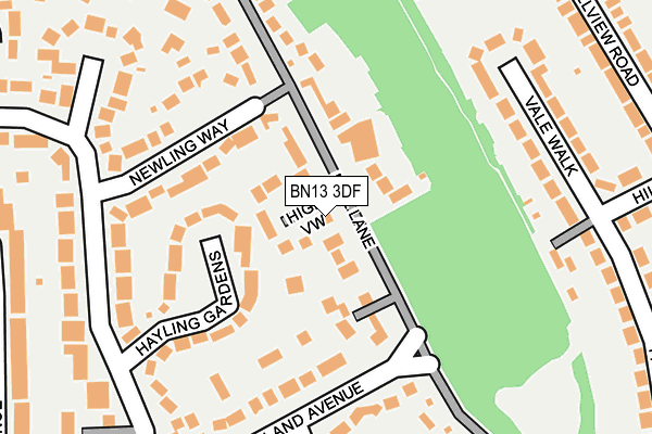 BN13 3DF map - OS OpenMap – Local (Ordnance Survey)
