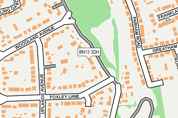 BN13 3DH map - OS OpenMap – Local (Ordnance Survey)