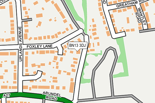 BN13 3DJ map - OS OpenMap – Local (Ordnance Survey)