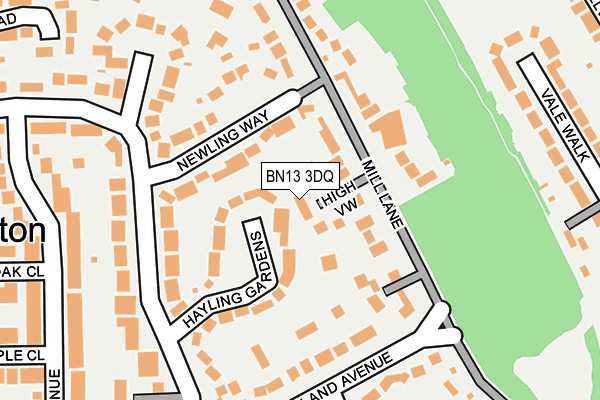 BN13 3DQ map - OS OpenMap – Local (Ordnance Survey)