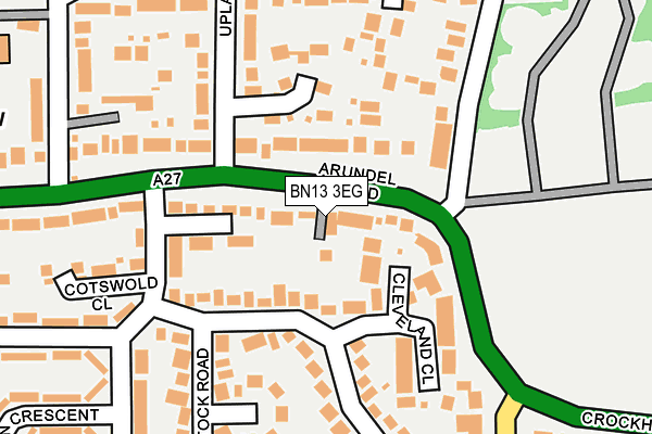 BN13 3EG map - OS OpenMap – Local (Ordnance Survey)