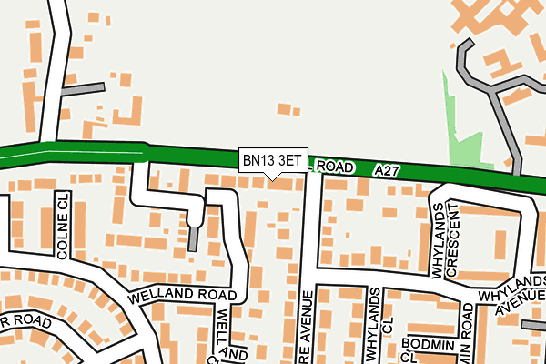 BN13 3ET map - OS OpenMap – Local (Ordnance Survey)