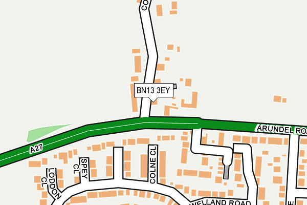 BN13 3EY map - OS OpenMap – Local (Ordnance Survey)