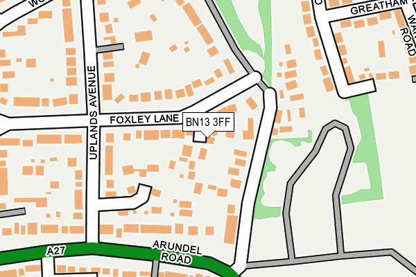 BN13 3FF map - OS OpenMap – Local (Ordnance Survey)