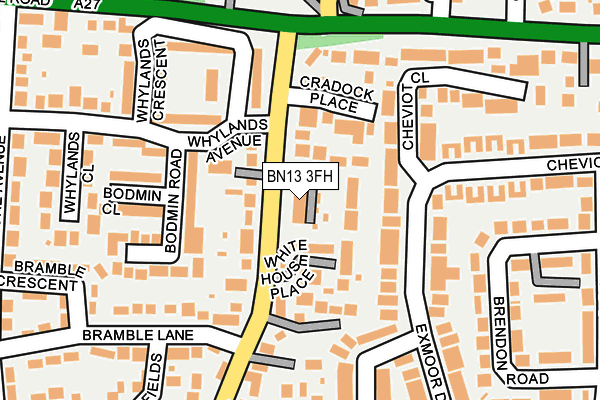 BN13 3FH map - OS OpenMap – Local (Ordnance Survey)