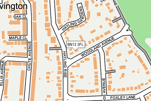BN13 3FL map - OS OpenMap – Local (Ordnance Survey)