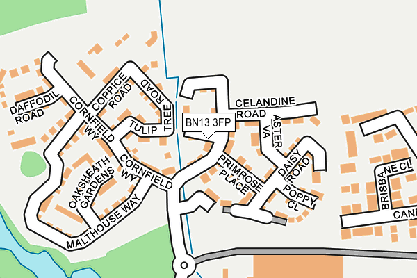 BN13 3FP map - OS OpenMap – Local (Ordnance Survey)