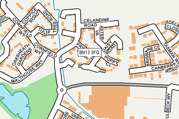 BN13 3FQ map - OS OpenMap – Local (Ordnance Survey)