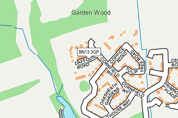 BN13 3GP map - OS OpenMap – Local (Ordnance Survey)