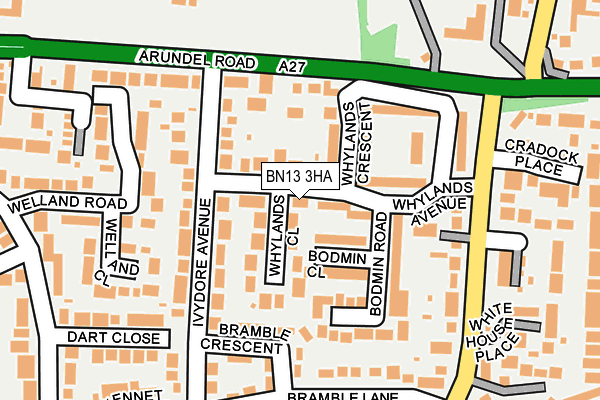 BN13 3HA map - OS OpenMap – Local (Ordnance Survey)