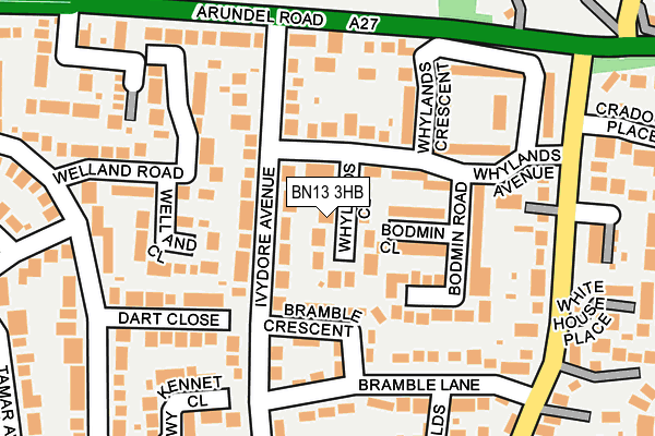 BN13 3HB map - OS OpenMap – Local (Ordnance Survey)